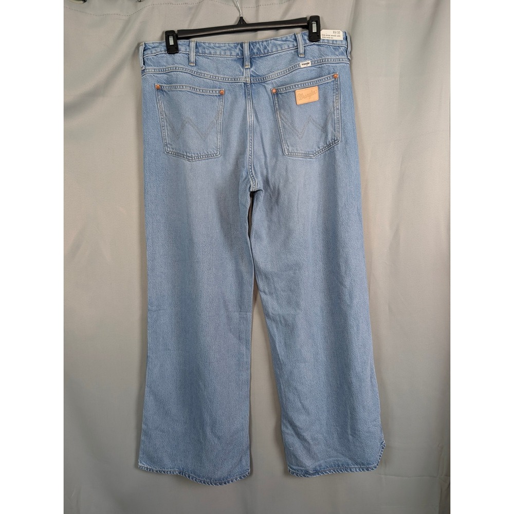 Wrangler Mid Rise Wide Leg Jeans Womens 33/32 Light Blue NWT - Picture 3 of 7